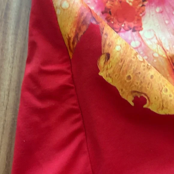 Vibrant Red Floral tube top by Zara, NWOT, size Large - Picture 7 of 7